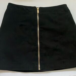 Black faux seude skirt
